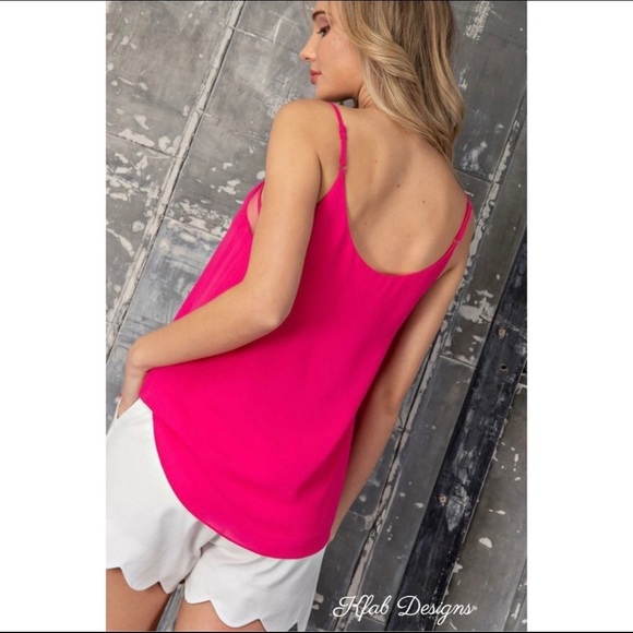 New! Sale 🔥 Hot Barbie Pink Mesh Detail Cami Top - Picture 6 of 7